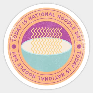 Today is National Noodle Day Badge Sticker